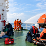 Maritime Safety Drill At Sea